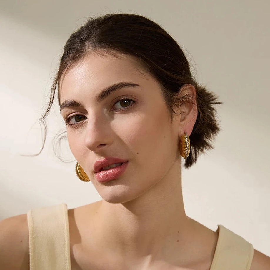 Peony Hoop Earrings