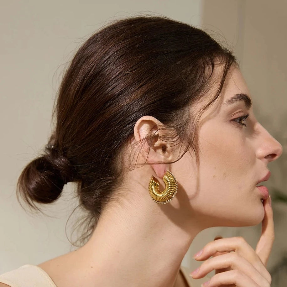 Peony Hoop Earrings
