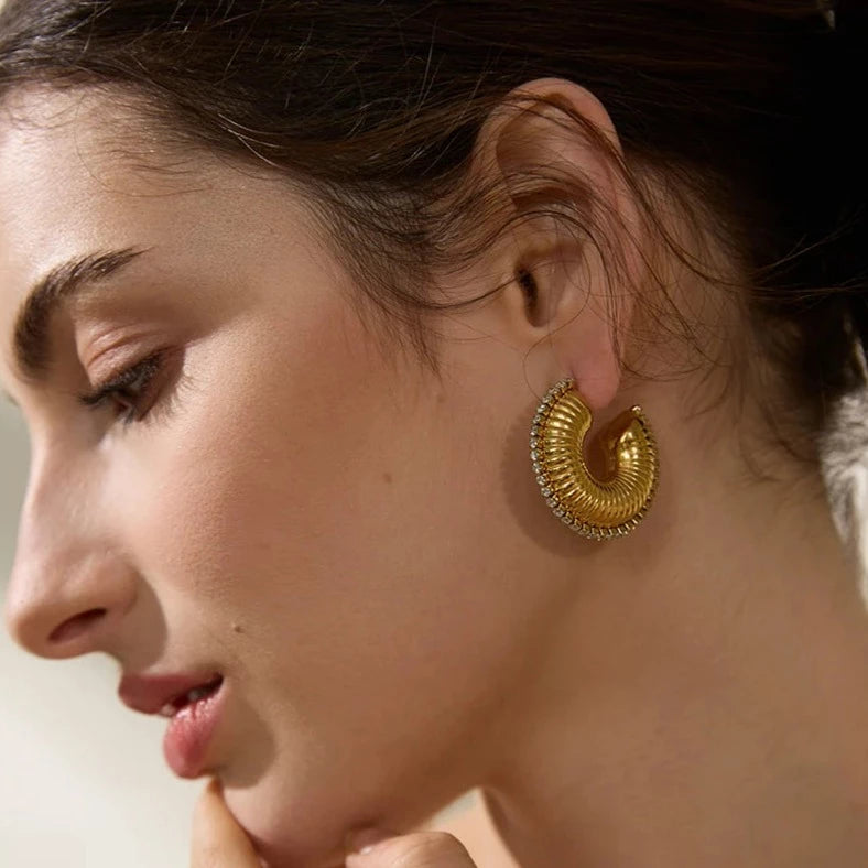 Peony Hoop Earrings