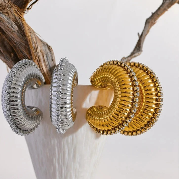 Peony Hoop Earrings